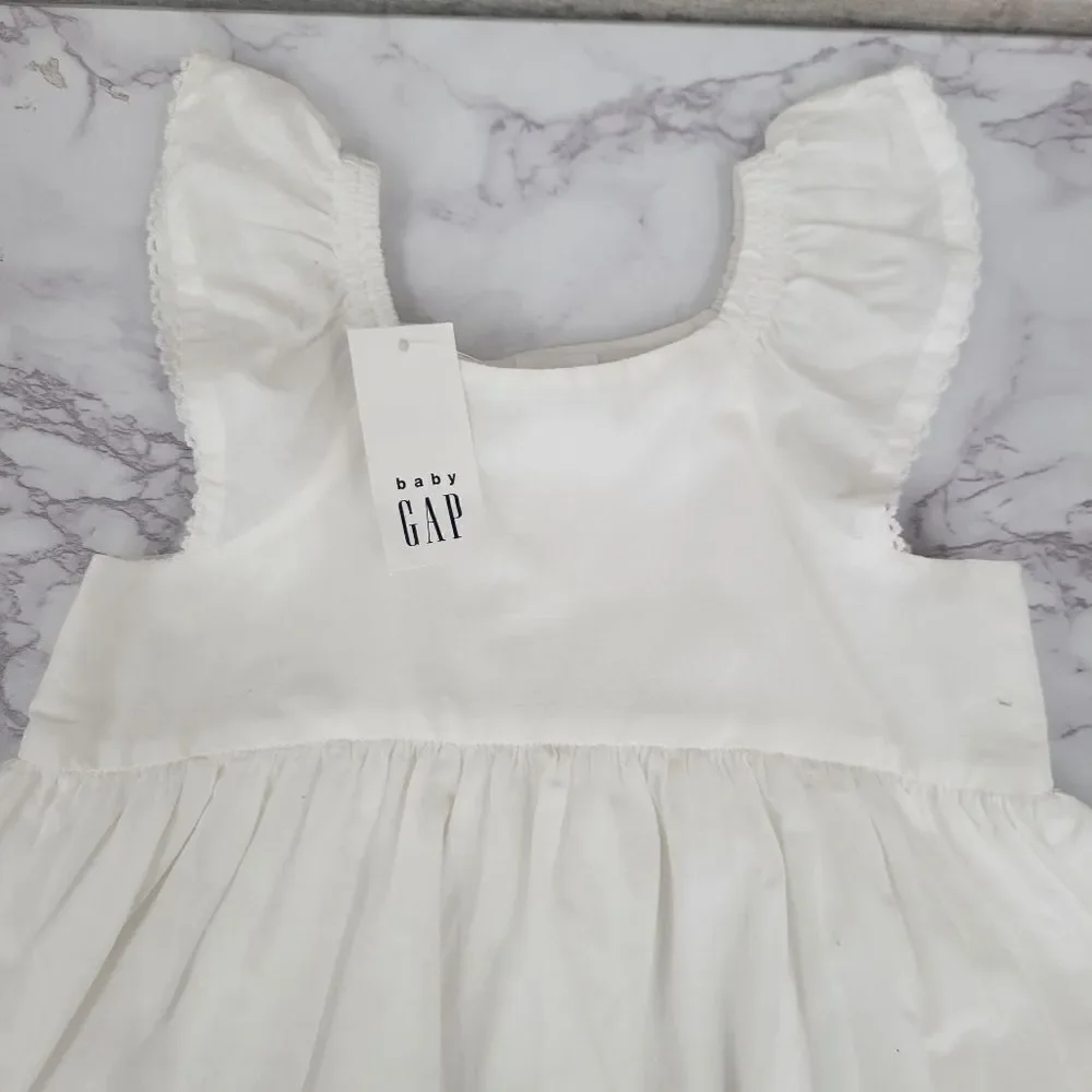 Baby Gap White Eyelet Dress / Blouse Cotton Girls Infant Size 6-12mo